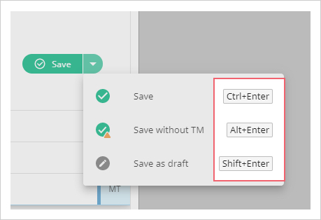 Save with or without TM menu on Smart Editor preview